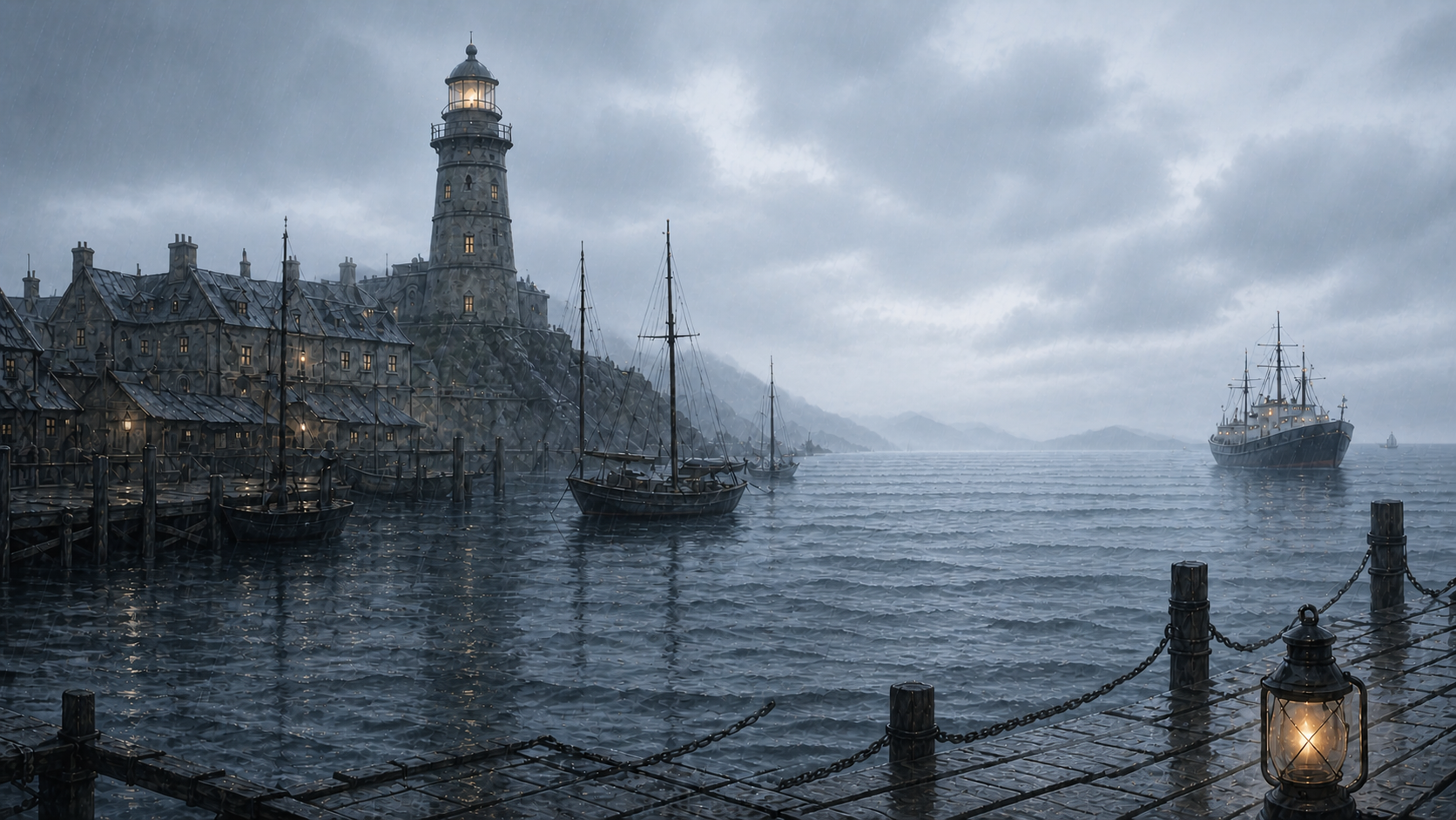 Greywake Harbor in the morning